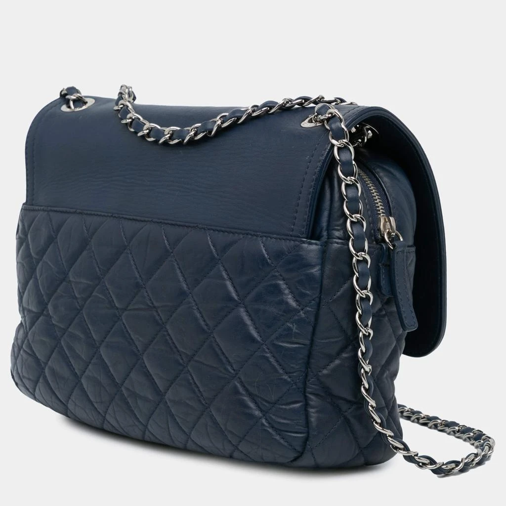 Chanel Chanel Navy Blue Quilted Calfskin Easy Zip Flap Bag 2