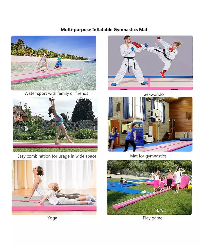 Costway 1 PCS 10' Inflatable Gymnastics Mat Floor Mats 9