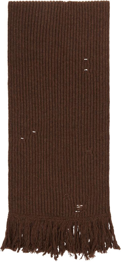 MM6 Brown Wool Scarf