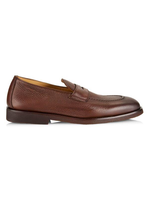 Brunello Cucinelli Leather Slip-On Loafers