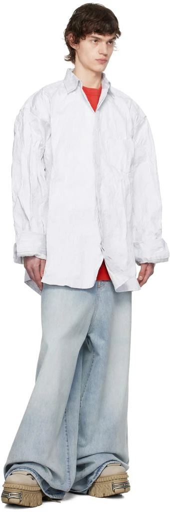 Vetements Off-White Runway Metalized Wrinkled Allover Shirt 4