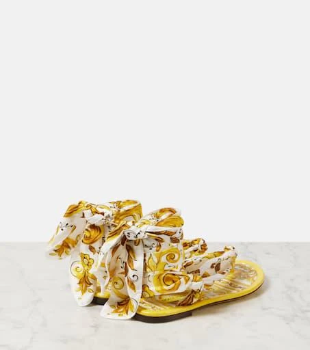 Dolce 
Gabbana Printed silk twill sandals 3