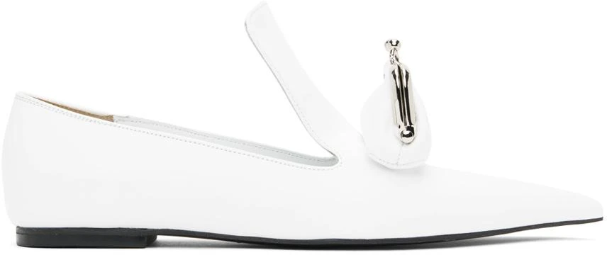 pushBUTTON White Coin Purse Loafers 1
