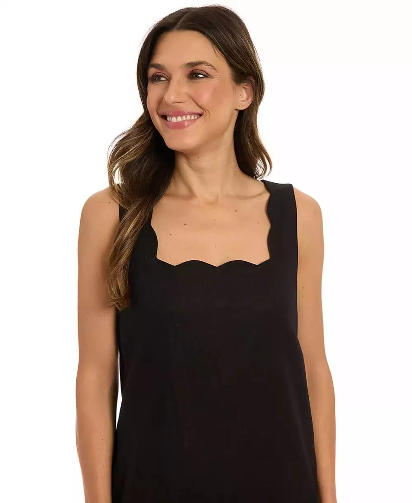 London Times Petite Square-Neck Scallop-Trim Shift Dress 6