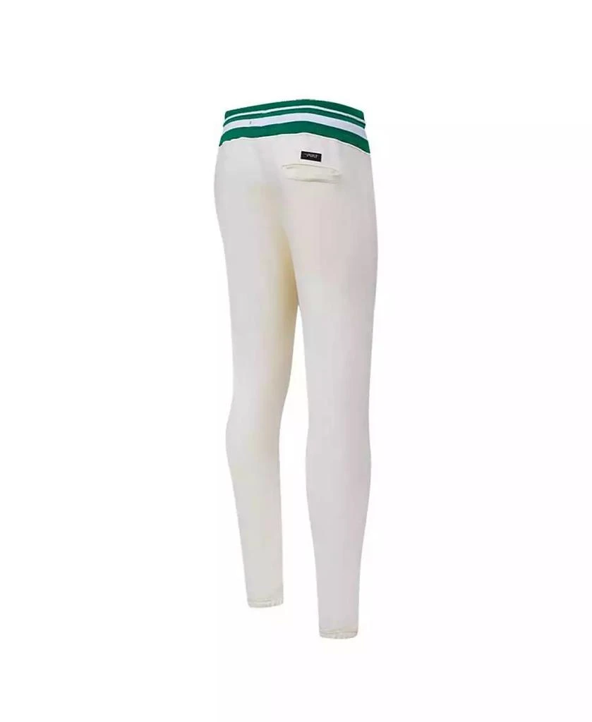 Pro Standard Men's Cream Boston Celtics Retro Classic Fleece Sweatpants 2