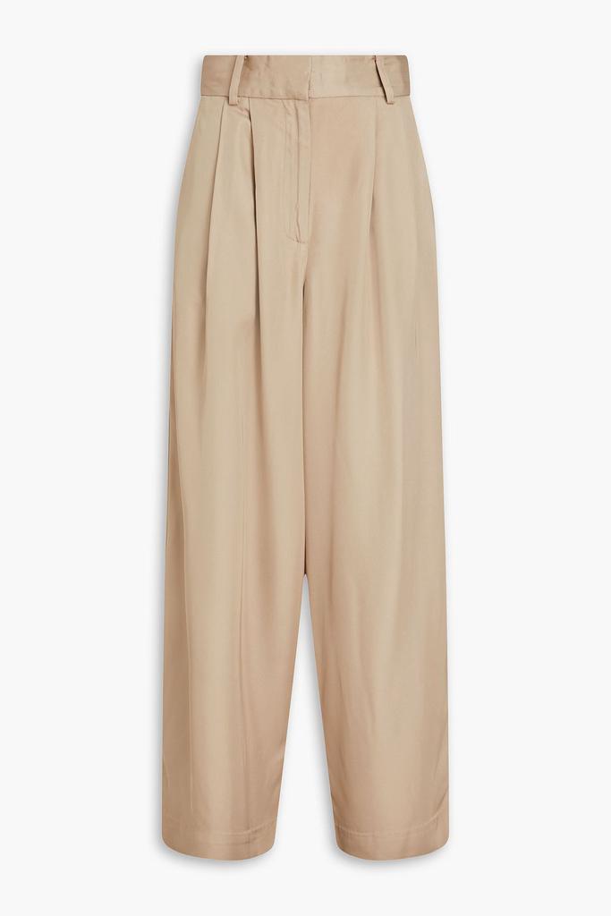 BY MALENE BIRGER Pascali pleated satin-twill wide-leg pants