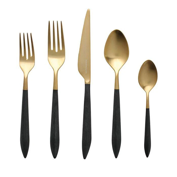 VIETRI Ares Oro 
Black Five-Piece Place Setting – Set of 4