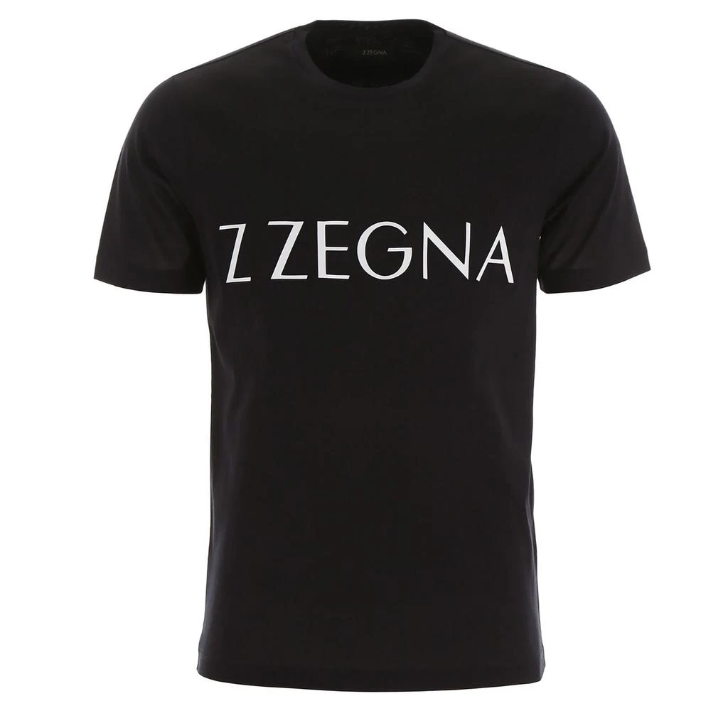 Z Zegna Z Zegna Men's Black Logo Short Sleeve Cotton T-Shirt 1