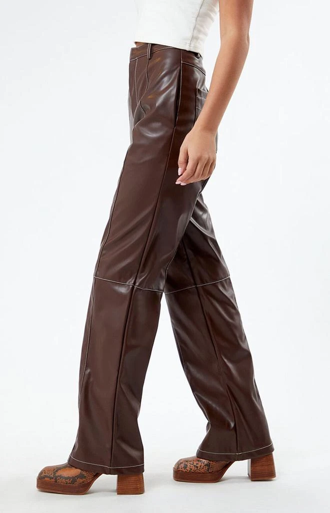 Daisy Street Faux Leather Contrast Trousers 3