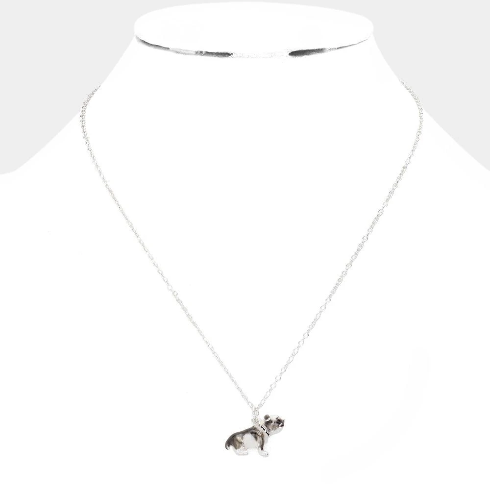 FASHNZFAB Enamel Dog Pendant Necklace 2