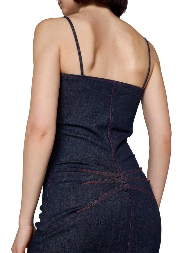 Alaïa Alaïa Spaghetti Straps Sleeveless Denim Dress 4