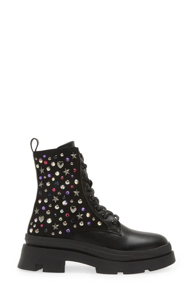 Steve Madden Kids' JKrissen Glitter Stud Combat Boot 3