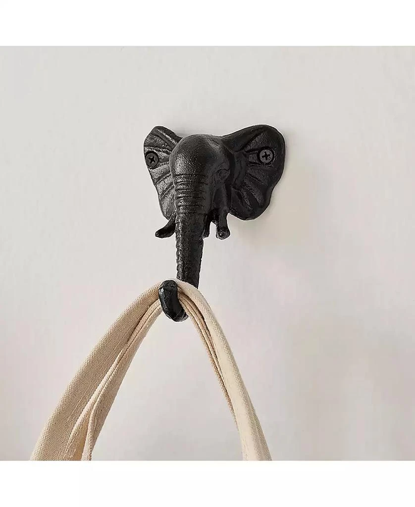 Danya B 4 Piece Elephant Head with Trunk Decorative Wall Hook Set 2