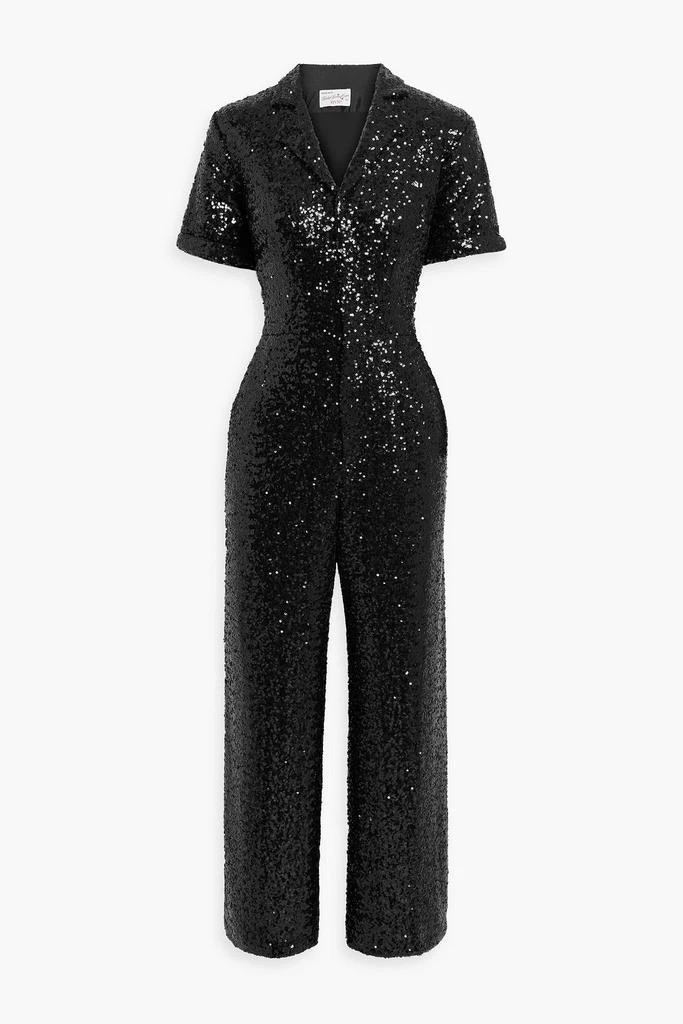 HVN Gia sequined crepe wide-leg jumpsuit 1