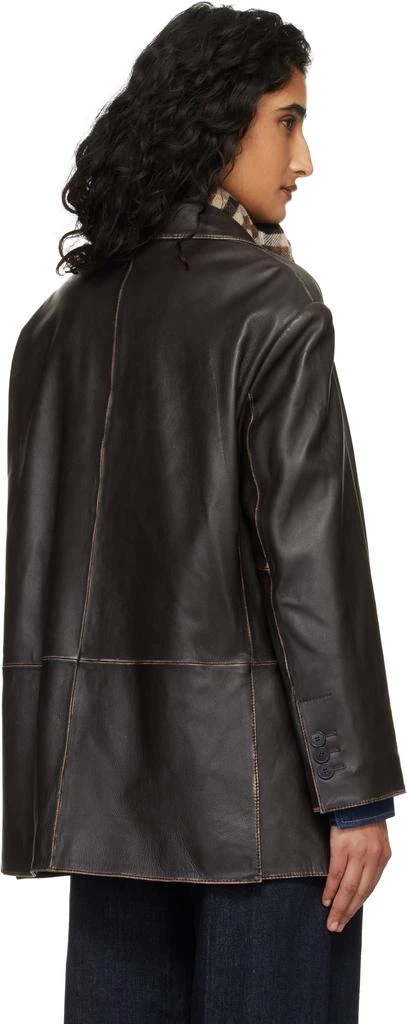 Weekend Max Mara Brown Pila Leather Blazer 3