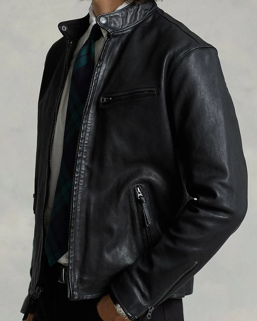 Ralph Lauren Lambskin Leather Café Racer Jacket 4