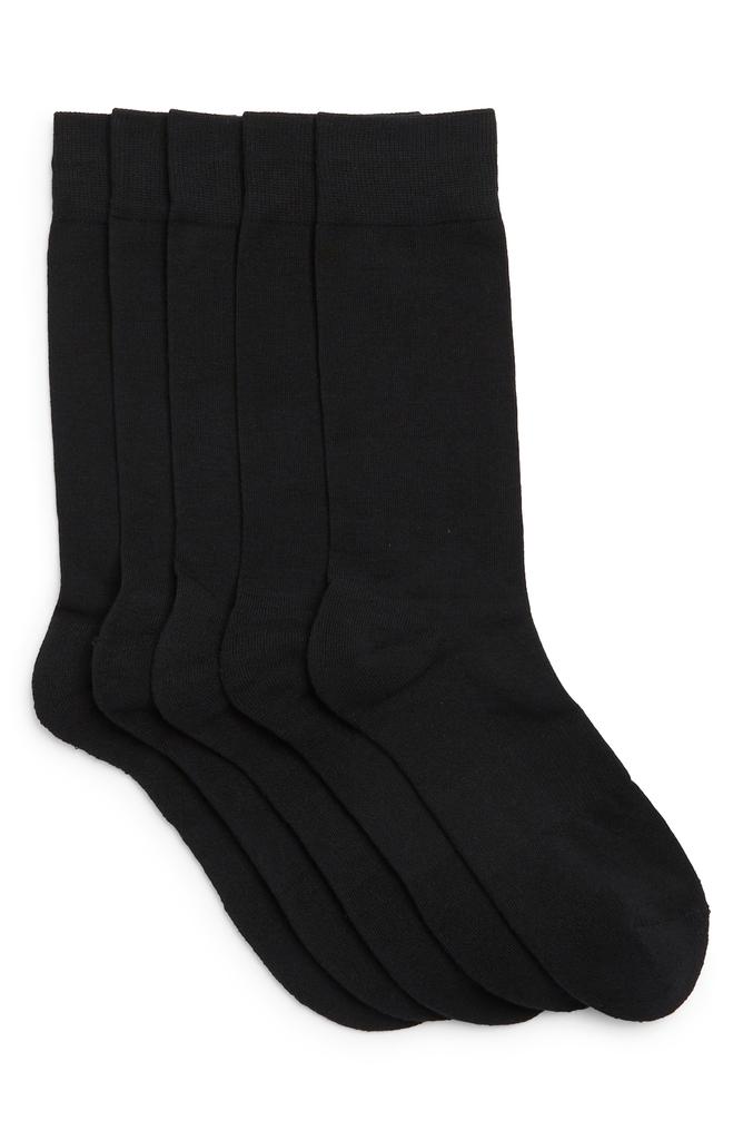 Nordstrom Cushioned 5-Pack Solid Crew Socks