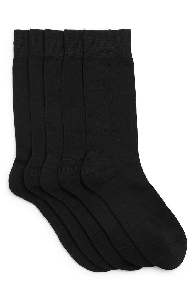 Nordstrom Cushioned 5-Pack Solid Crew Socks 1