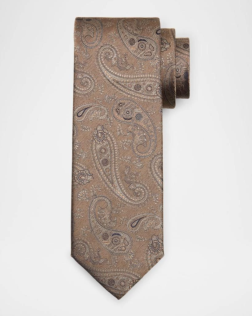 Canali Men's Tonal Paisley Silk Jacquard Tie 1
