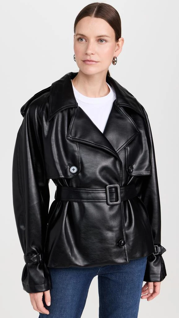 Pixie Market Leather Crop Trench Jacket 1