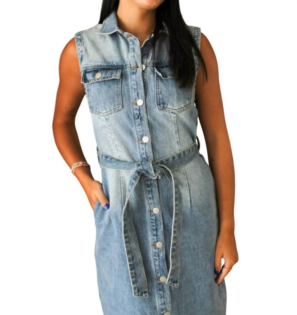 white christmas dresses Sleeveless A-Line Denim Dress