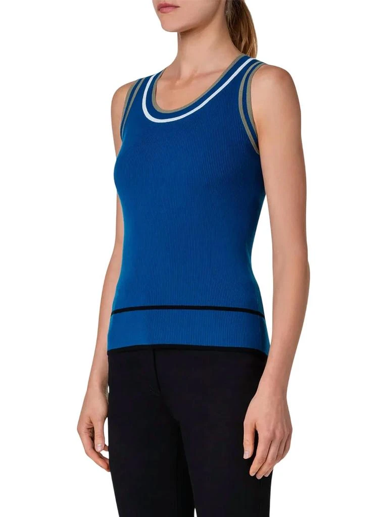 Akris Colorblock Rib Knit Tank Top In Ink Multi 2