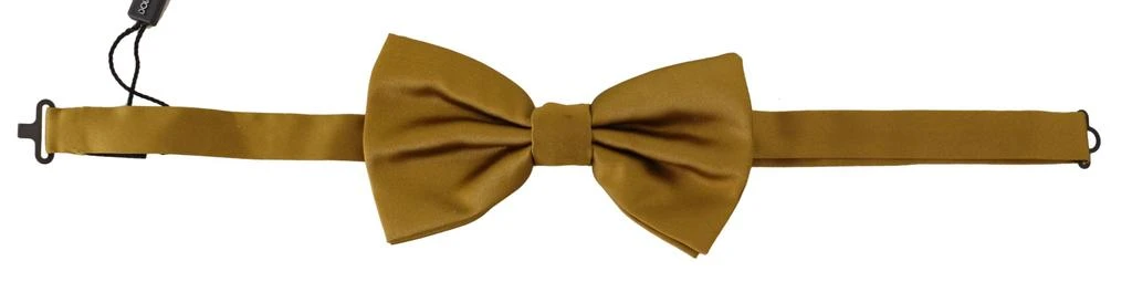 Dolce & Gabbana Elegant Mustard Silk Bow Men's Tie 1
