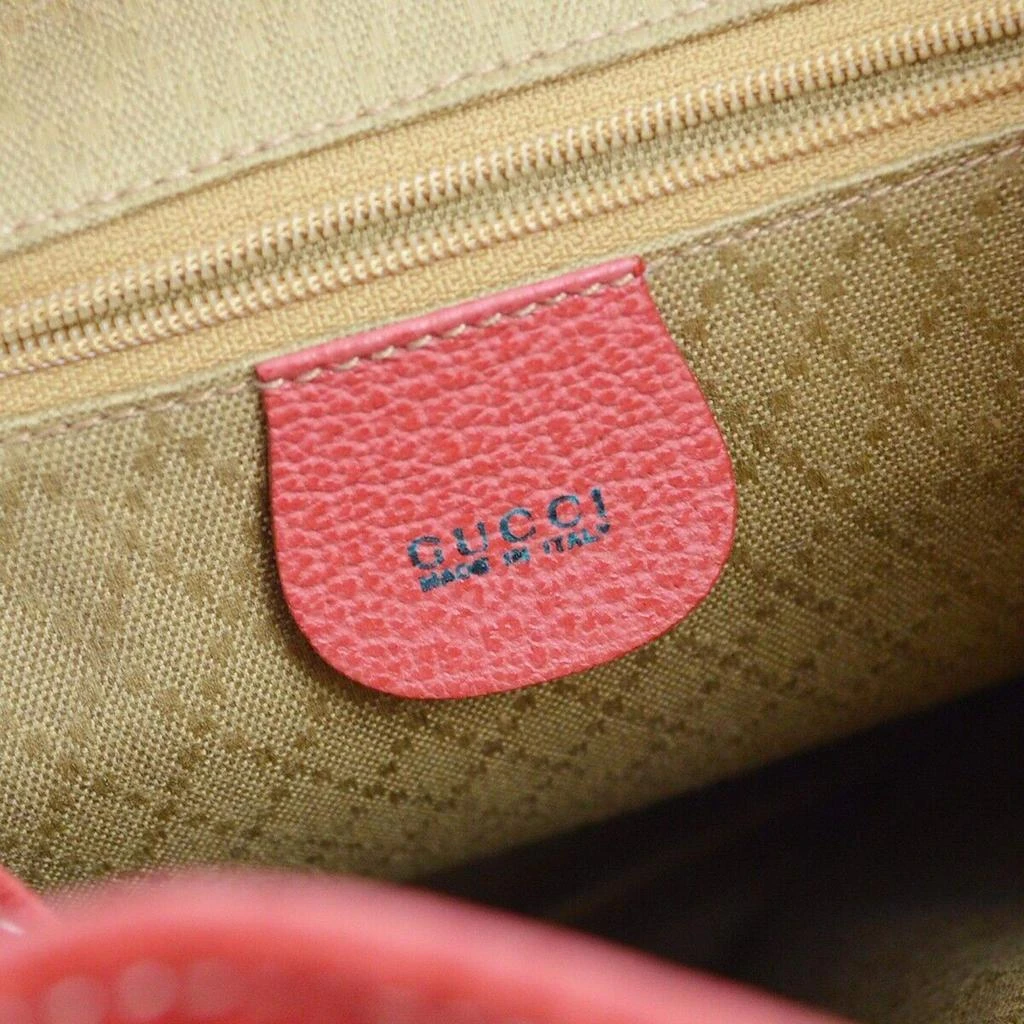 Gucci Gucci Red Suede Bamboo Backpack 7