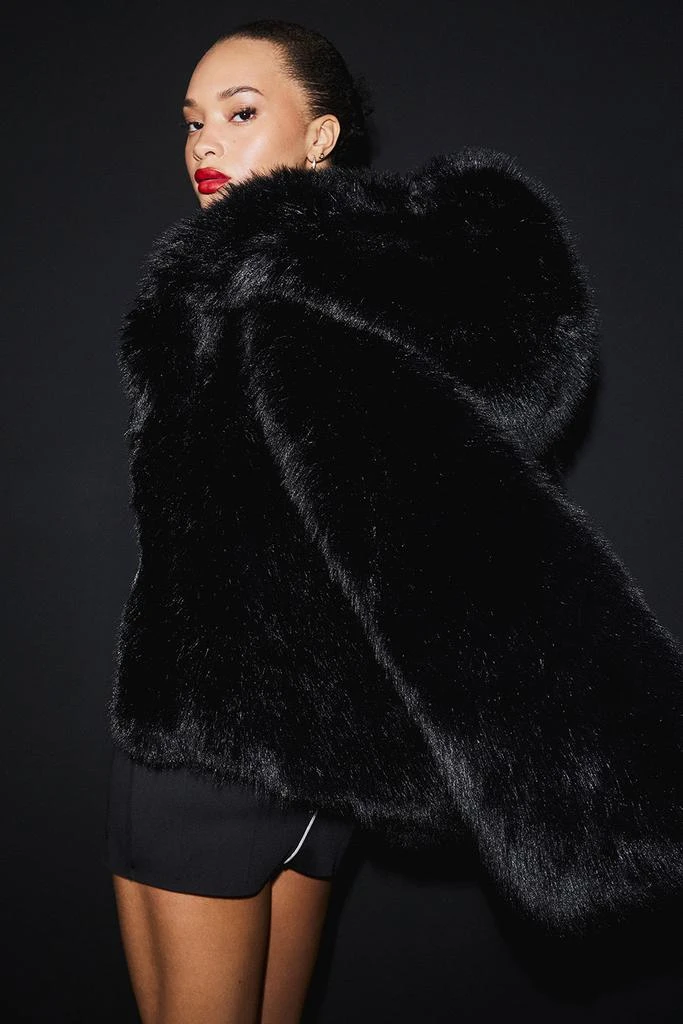Alo Opulent Faux Fur Statement Jacket - Black 5