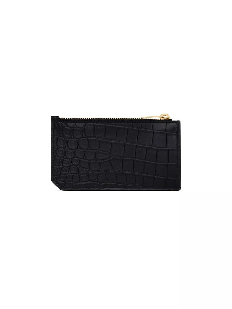 Yves Saint Laurent Crocodile-Embossed Leather Card Case 2