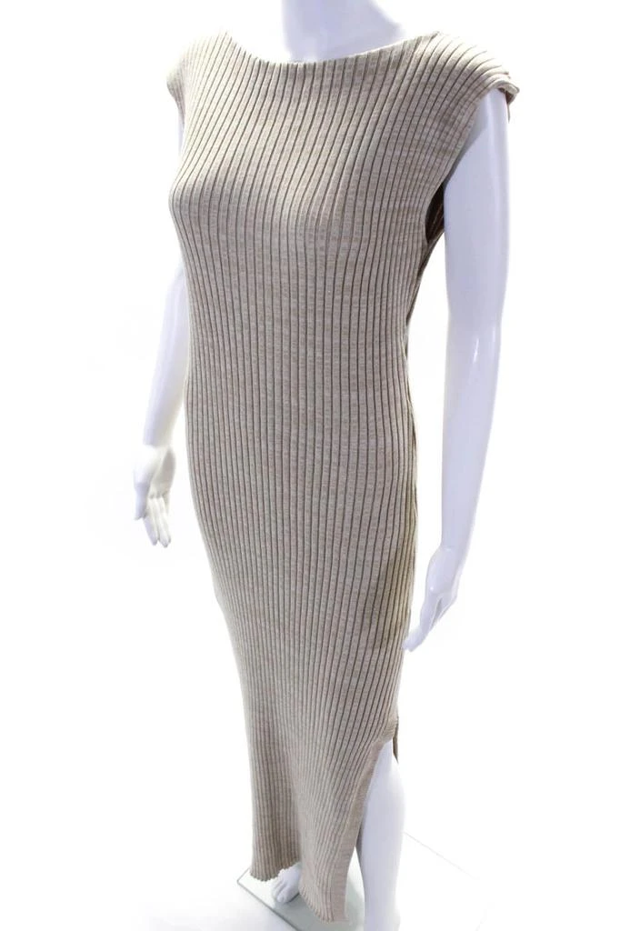 Anna Quan Anna Quan Womens Sleeveless Boat Neck Ribbed Knit Long Dress Brown 2