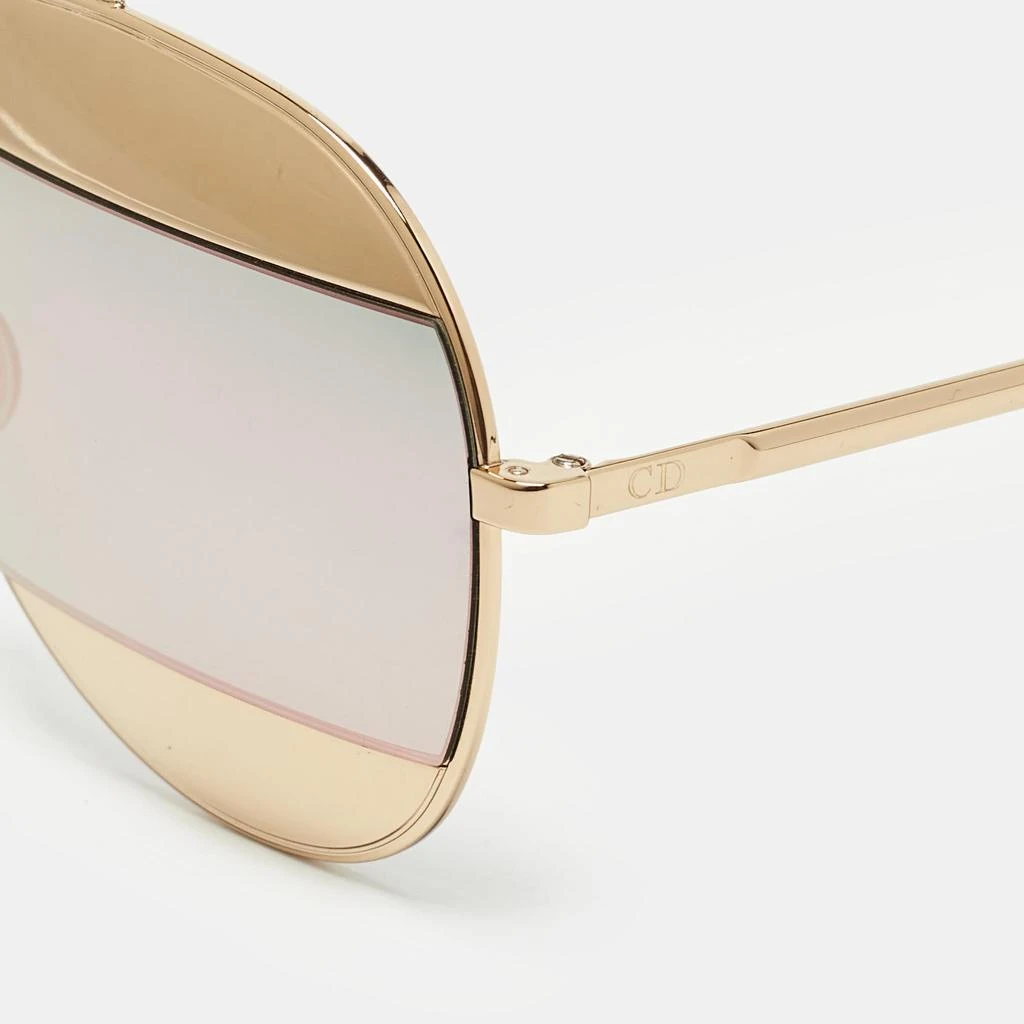 Shop Dior Gold/Silver Mirrored DiorSplit1 Aviator Sunglasses 