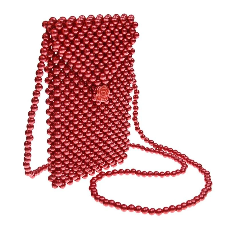 David Charles Envelope pearl purse in red 1