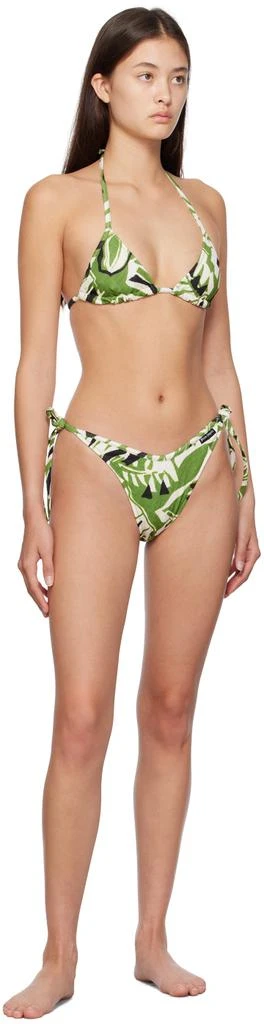 Palm Angels Green 
White Hibiscus Bikini Bottoms 4