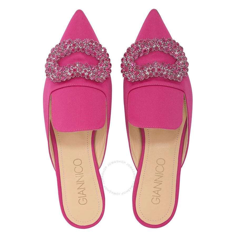 GIANNICO Ladies Deep Rose Daphne Flat Satin Mules 3