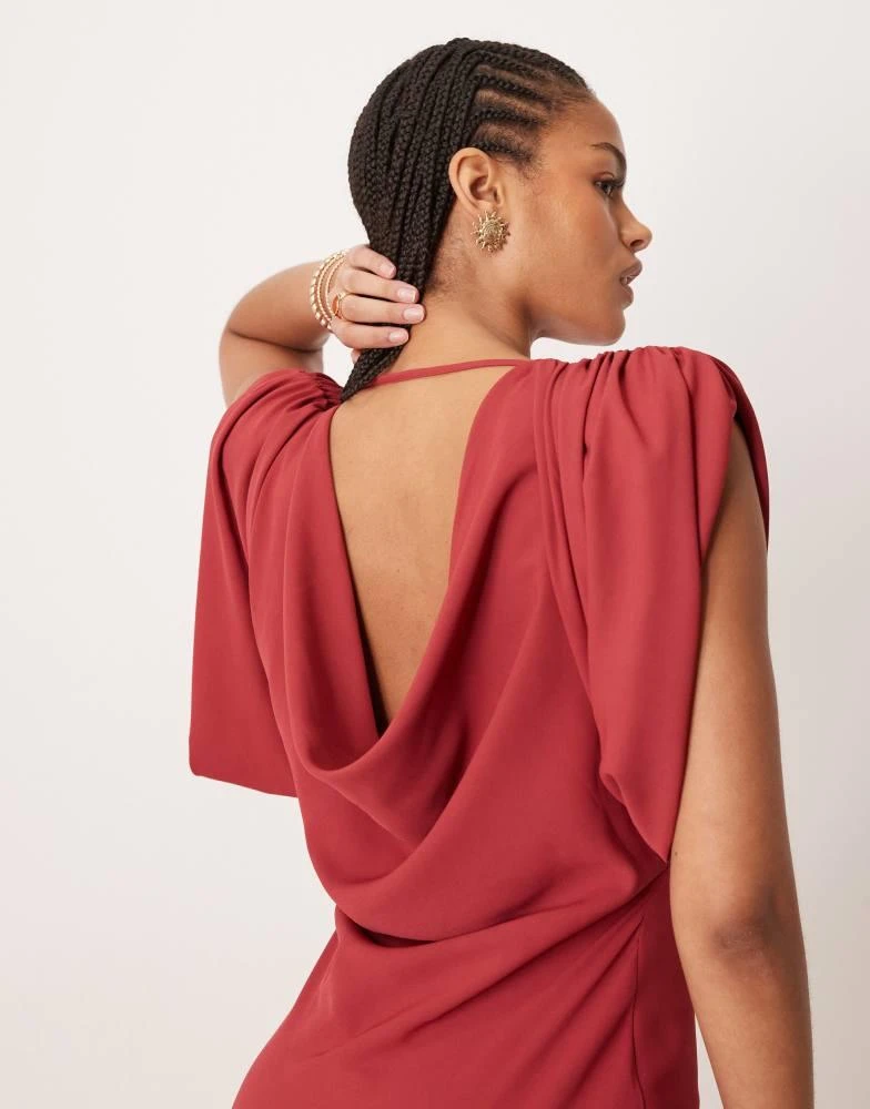 asos red backless dress ASOS DESIGN tie back halter neck midaxi dress in red
