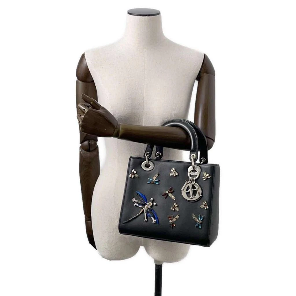 Dior Lady Dior Leather Rhinestone Handbag (Pre-Owned) 4