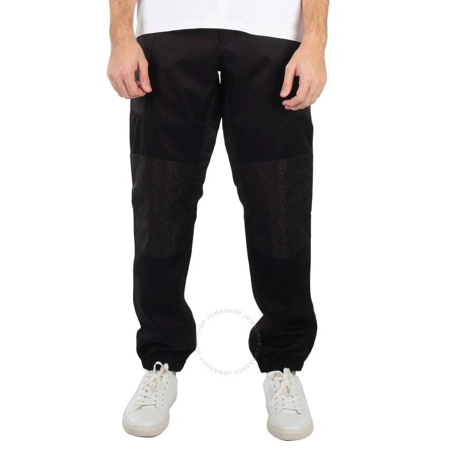 Burberry Men's Black Logo Print Cotton Jogger Pants 1