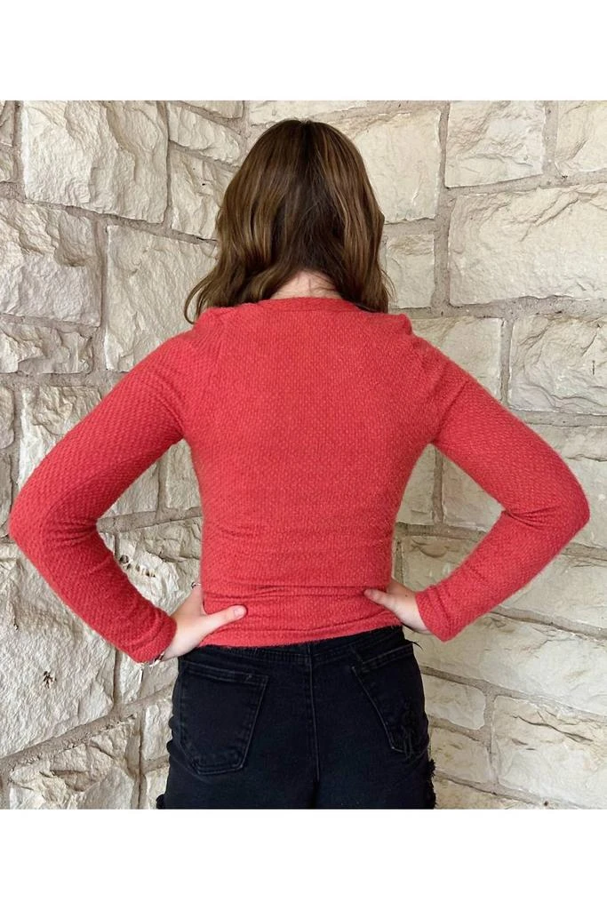 SCALA Scala - Long Sleeve Furry V Neck Sweater 3