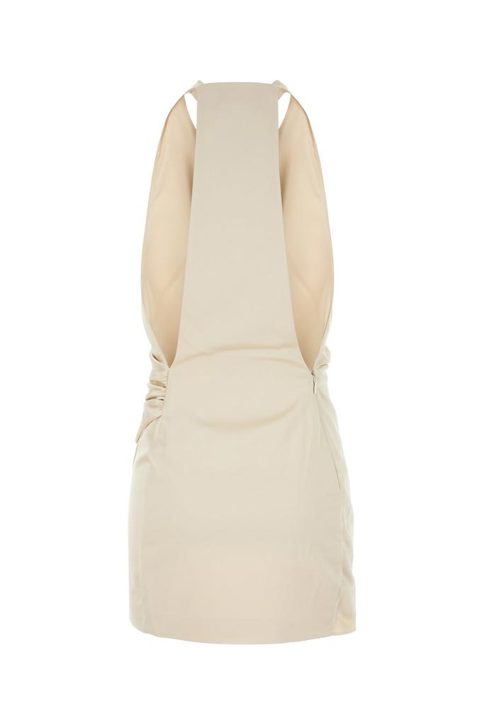 THE ANDAMANE Ivory satin Verushka mini dress