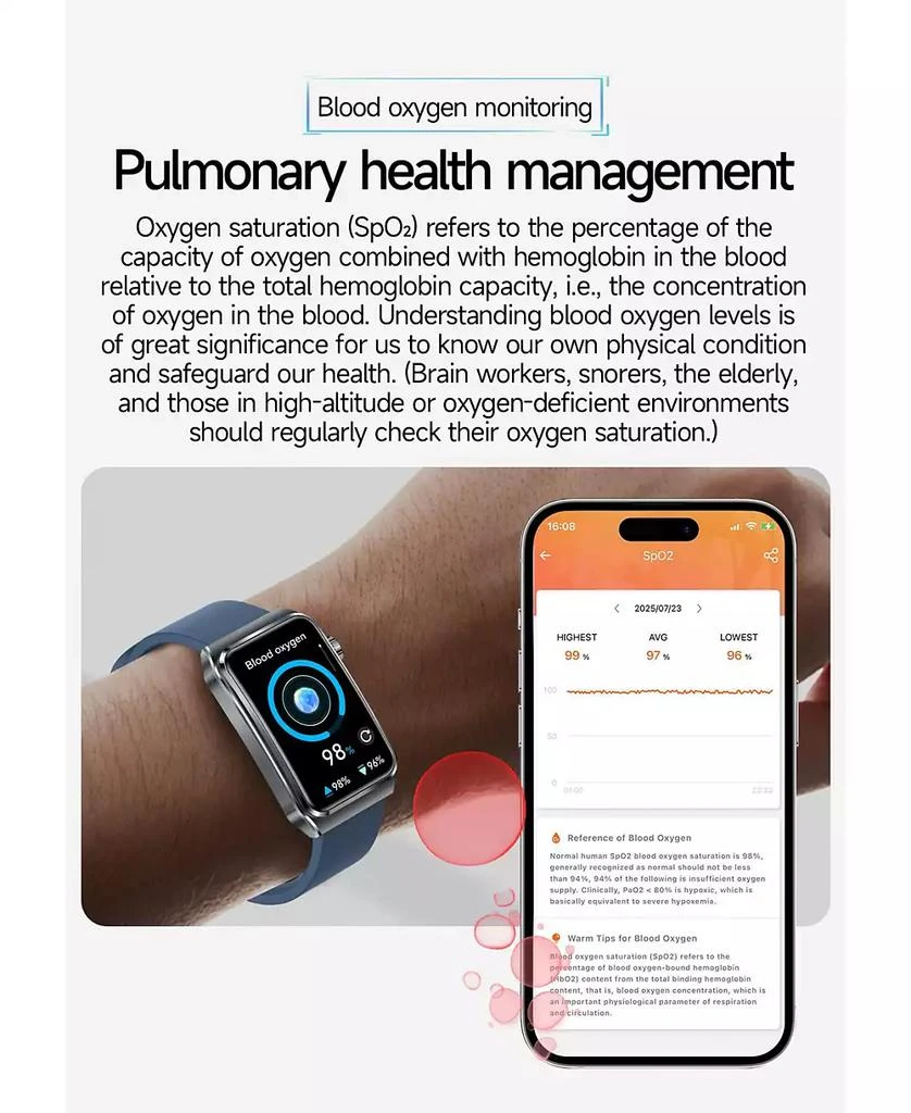 RUXING Smart Advanced Outdoor Health Smart Bracelet with Flashlight and Continuous Monitoring -Pink 6