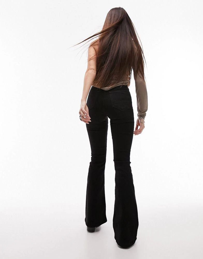 Topshop Topshop high rise Jamie flare jeans in black 3