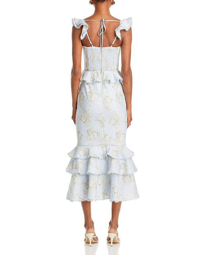 Shop Violet Floral Print Ruffle Midi Dress on Sale at BeyondStyle  Get 60%  Off Violet Floral Print Ruffle Midi Dress with Limited-Time Flash Deals,  Exclusive Discounts, and Special Offers. Enjoy Unbeatable