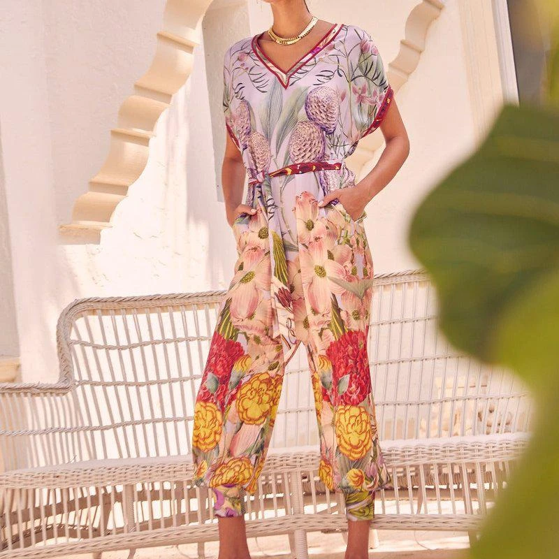 Carolina K Maena Jumpsuit Floral Lilac 1