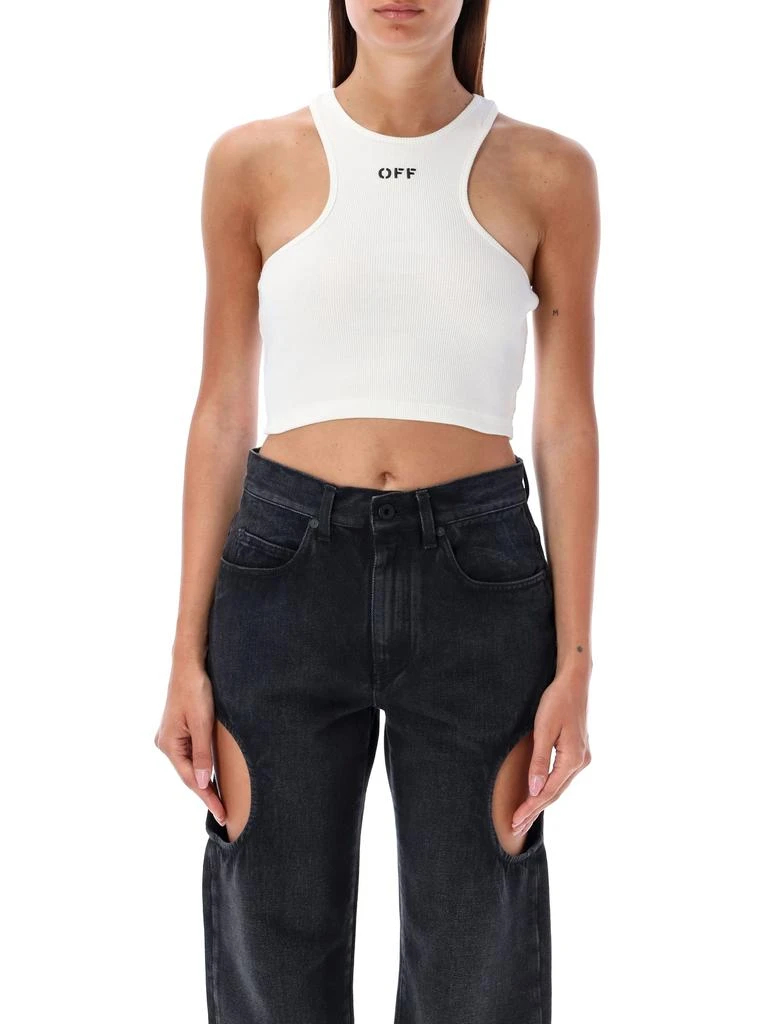 Off-White RIBBED CROP TOP 1