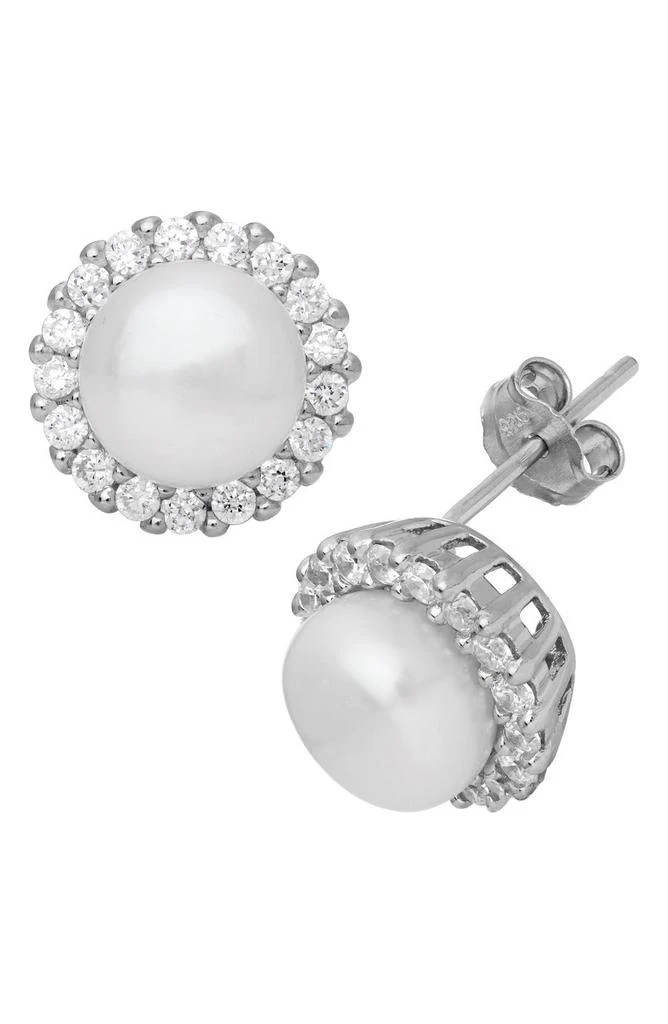 FUZION CREATIONS Freshwater Pearl
Pavé Cubic Zirconia Stud Earrings
