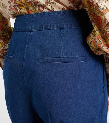 Valentino High-rise pleated wide-leg jeans 6