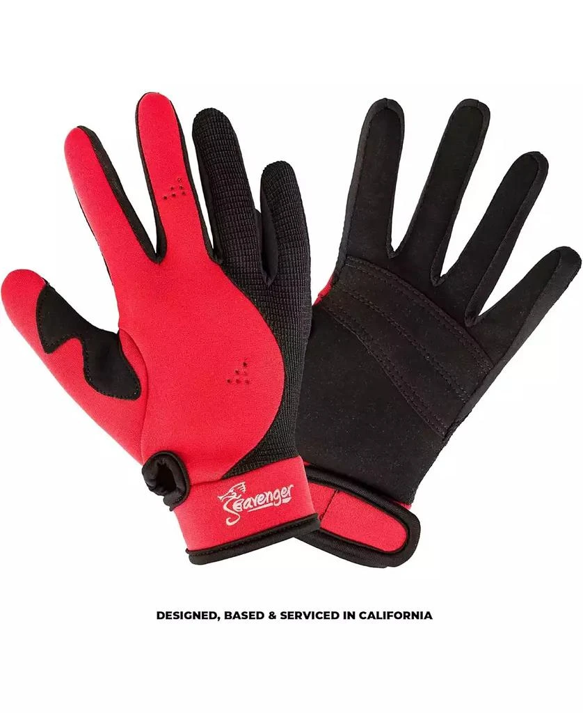 Seavenger Abyss 1.5mm Mesh Reef Water Sports Gloves with Amara Leather Palm - Yellow / 2X 3