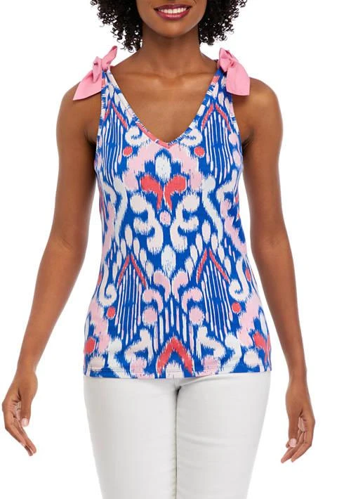 Crown & Ivy™ Ivy Womens Ribbed Tank Top With Bows 1