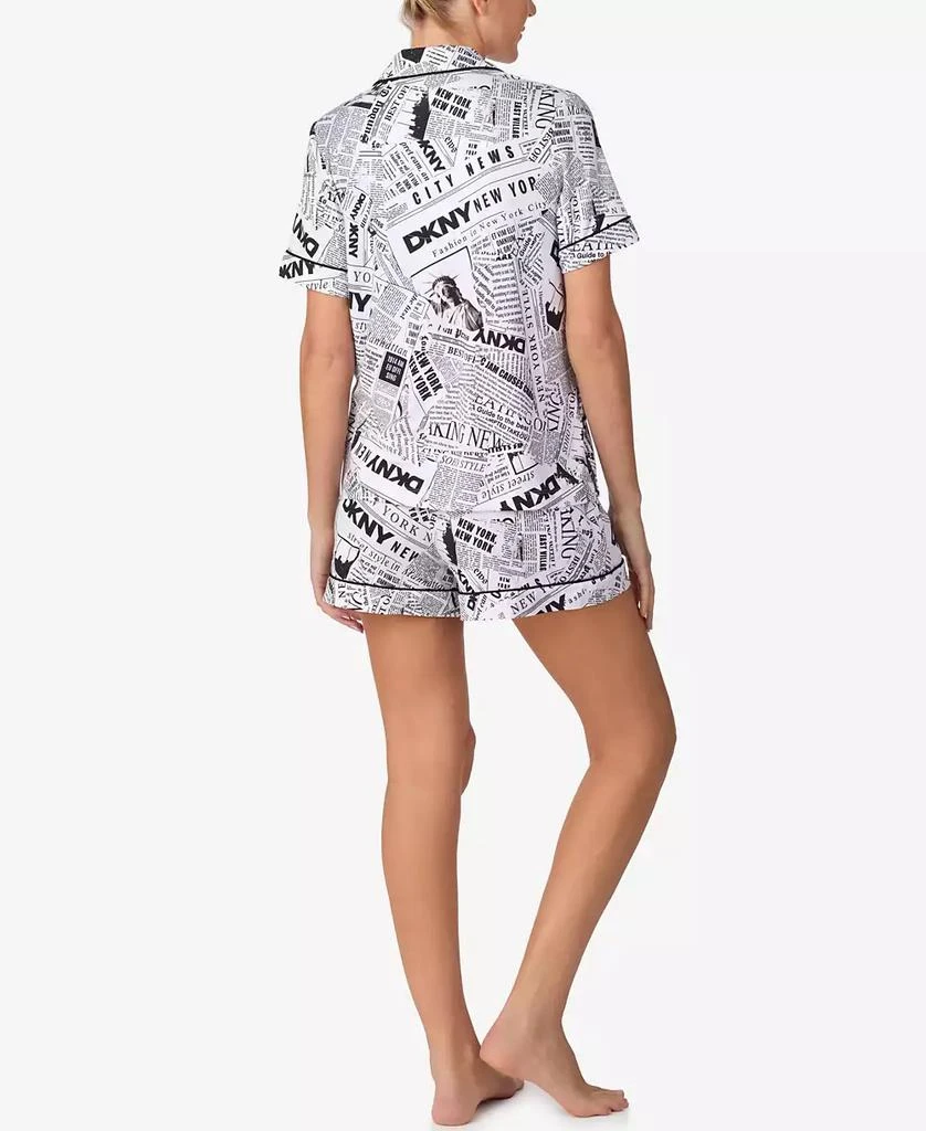 DKNY Women
s Short-Sleeve Notch Collar Top 
Boxers, 2-Piece Set 3